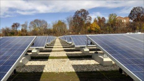 Solar panel facility run by the Western Massachusetts Electric Company in Pittsfield, Massachusets