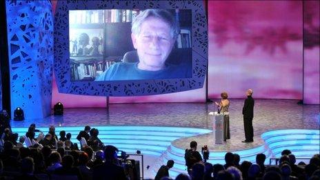 Roman Polanski appears via internet video link