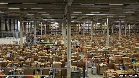 Staff at the Amazon Swansea fulfilment centre