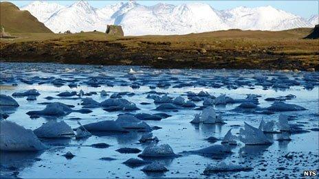 Ice in Canna Bay, Canna. Pic: NTS