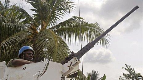 UN peacekeeper in Abidjan