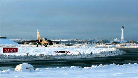 RAF Lossiemouth snow