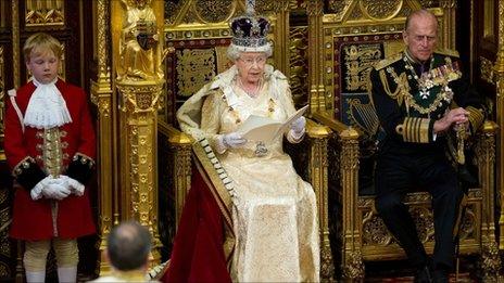 The Queen and Prince Philip at the State Opening of Parliament in May 2010