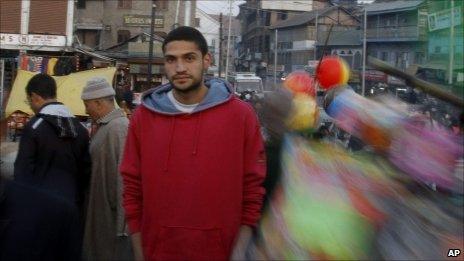 MC Kash on the street in Srinagar, Kashmir