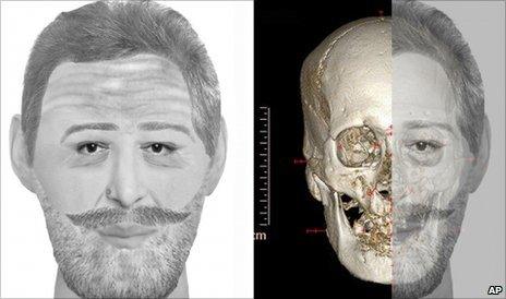 Composite of artist's impression and skull of Henry IV (AP)