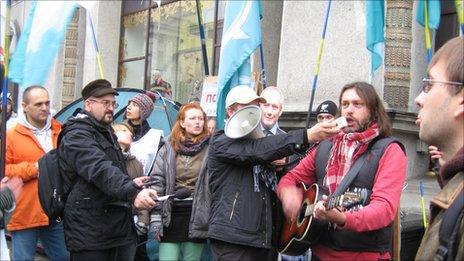 Opposition activists in Minsk