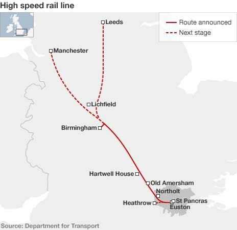 Map of rail link