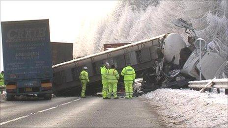 Scene of the crash on the A9