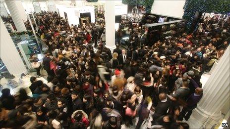 Shoppers in Selfridges