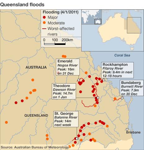 Map showing flood-hit areas