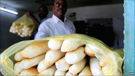 A man selling bread in Khartoum