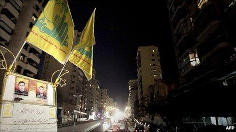 Hezbollah Flags in Beirut. 12 January 2011