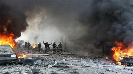 Scene of car bomb in 2005