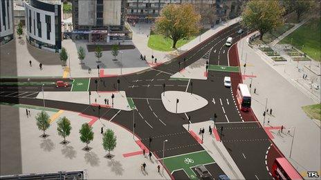 Artists impression of revamped Elephant and Castle roundabout