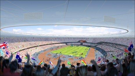 Mock-up of the Olympic stadium