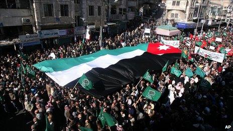 Protesters in Amman, 21 January 2011