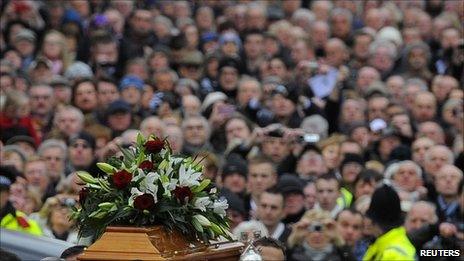 Crowds of mourners gather for Nat Lofthouse funeral