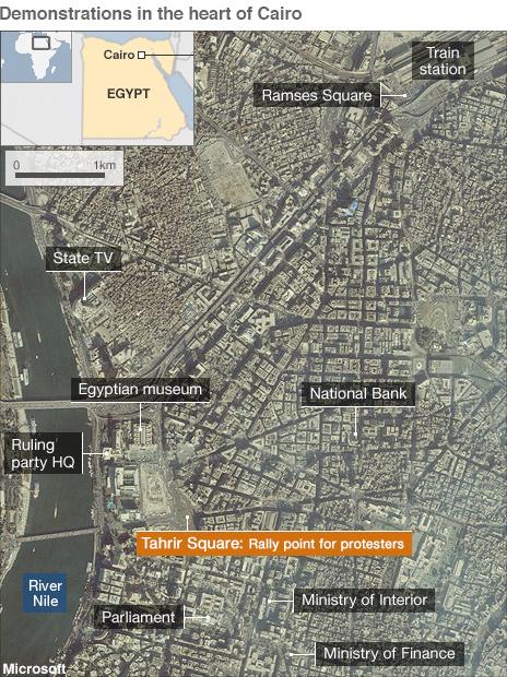 Map of central Cairo