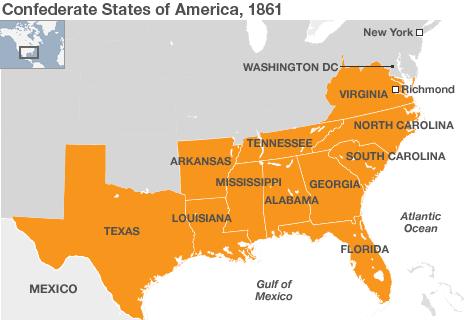 A map of the Confederacy, 1861