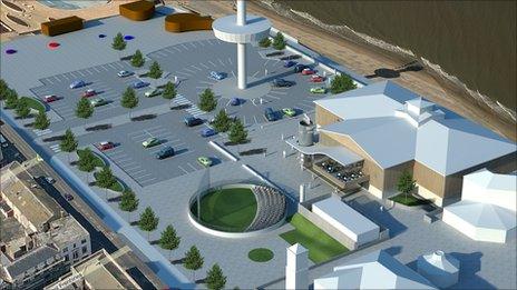 Artist impression of area around Apollo Cinema, Rhyl