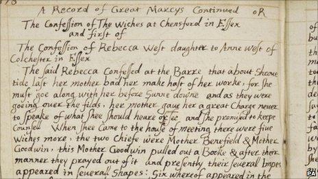 Page from the puritan writer's notebook