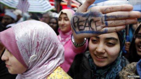 Muslims protest in Times Square