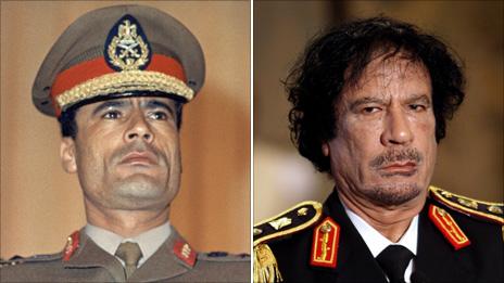 Col Gaddafi, 1969 and 2008