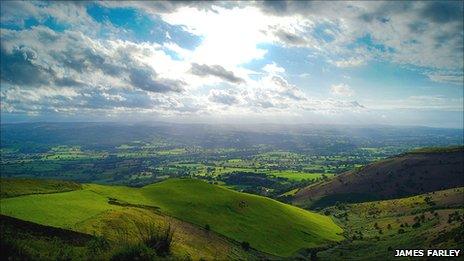 View from Moel Famau, the highest point on the Clwydian Range