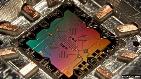 Four-qubit quantum device (E Lucero)