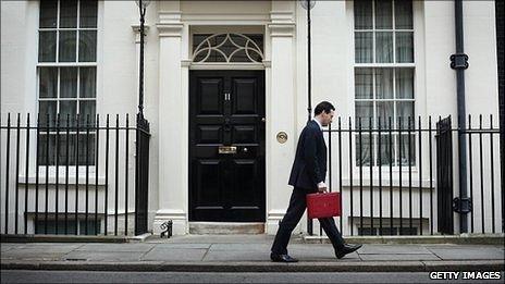 Chancellor of the Exchequer George Osborne leaves 11 Downing Street for Parliament