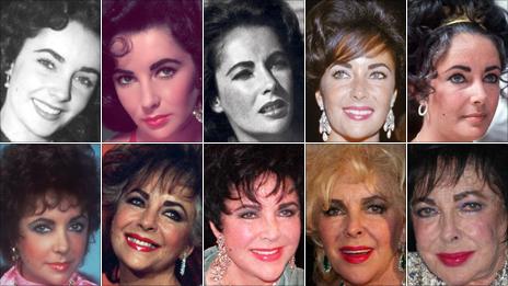 Elizabeth Taylor through the years