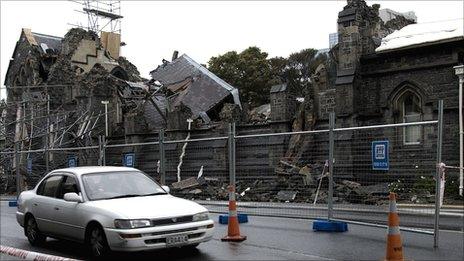 Church that collapsed during the earthquake in Christchurch