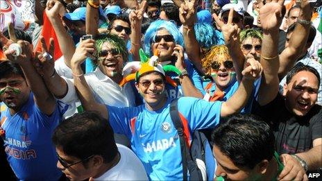 Indian cricket fans at the semi-final