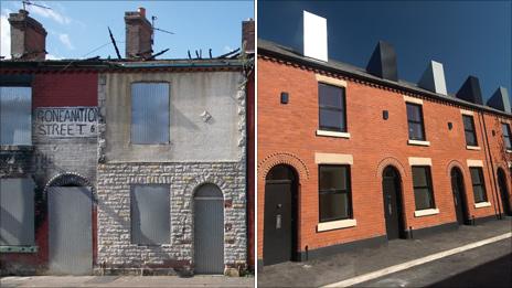 Chimney Pot Park before (left) and after