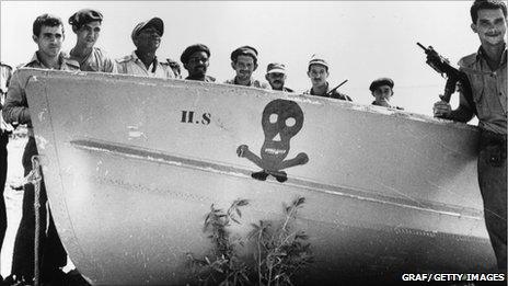 Pro-Castro soldiers at Playa de Giron, Cuba, in 1961