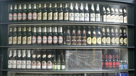 Shelves of beers