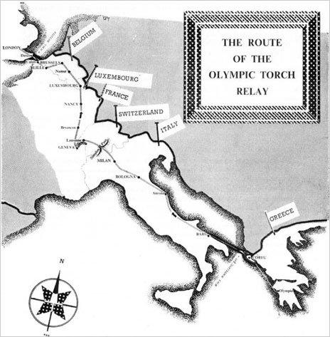 Olympic torch route map through Europe (Picture: International Olympic Committee)