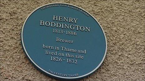 Henry Boddington's blue plaque