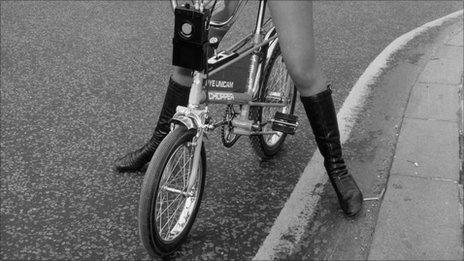 Woman on a Raleigh Chopper in 1971