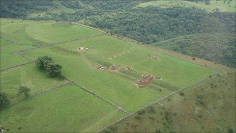 Aerial view of Fin Cop hill