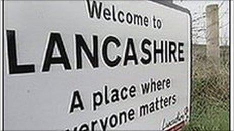 Lancashire County Council sign