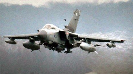 Tornado GR$ takes off from RAF Marham for Libya