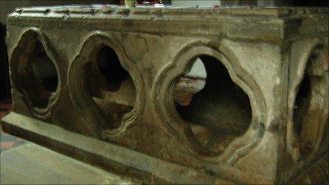 Grave of St Bertram in Ilam