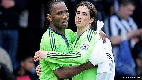 Chelsea strikers Didier Drogba (left) and Fernando Torres