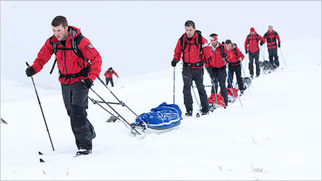 Steve Young (in front) on the North Pole trek