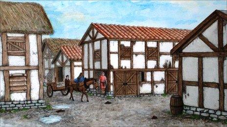 Artist's impression of how part of the Brougham vicus might have looked