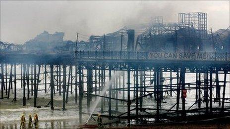 Hastings Pier after the fire