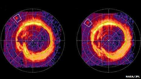 Saturn's northern aurorae (NASA/JPL/University of Colorado/Central Arizona College)