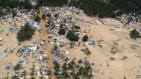 Deserted settlement in the former conflict zone