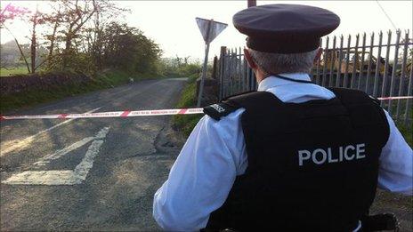 Police cordon in South Armagh